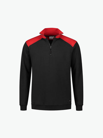 Santino Tokyo Zipsweater - Zwart / Rood Sweater Santino S