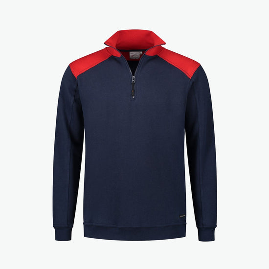 Santino Tokyo Zipsweater - Navy / Rood Sweater Santino S
