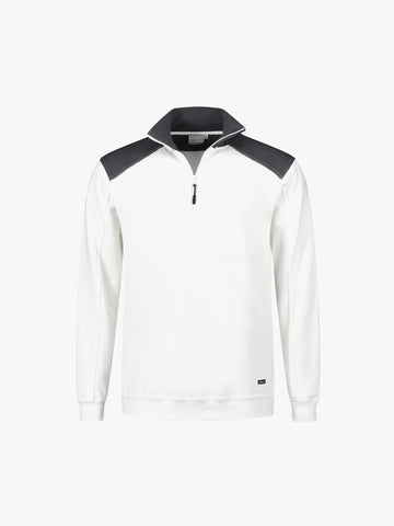 Santino Tokyo Zipsweater - Wit / Grijs Sweater Santino S