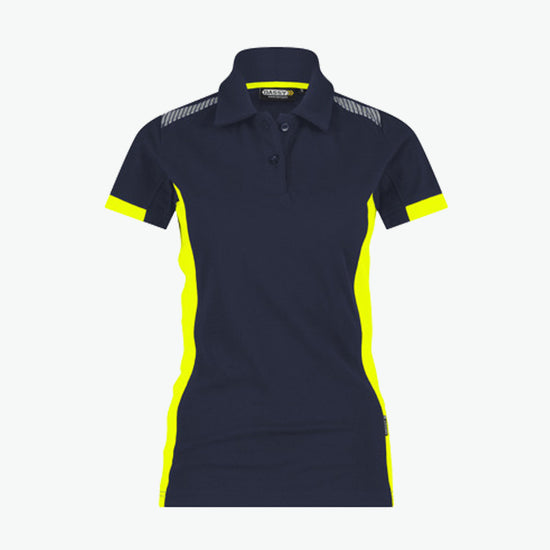 Dassy Veracruz Women Polo voor dames - Nachtblauw/Fluogeel Werkpolo Dames Dassy XS