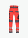 Dassy Aruba Stretch hogezichtbaarheidsbroek met kniezakken - Fluorood/Cementgrijs Werkbroek Dassy