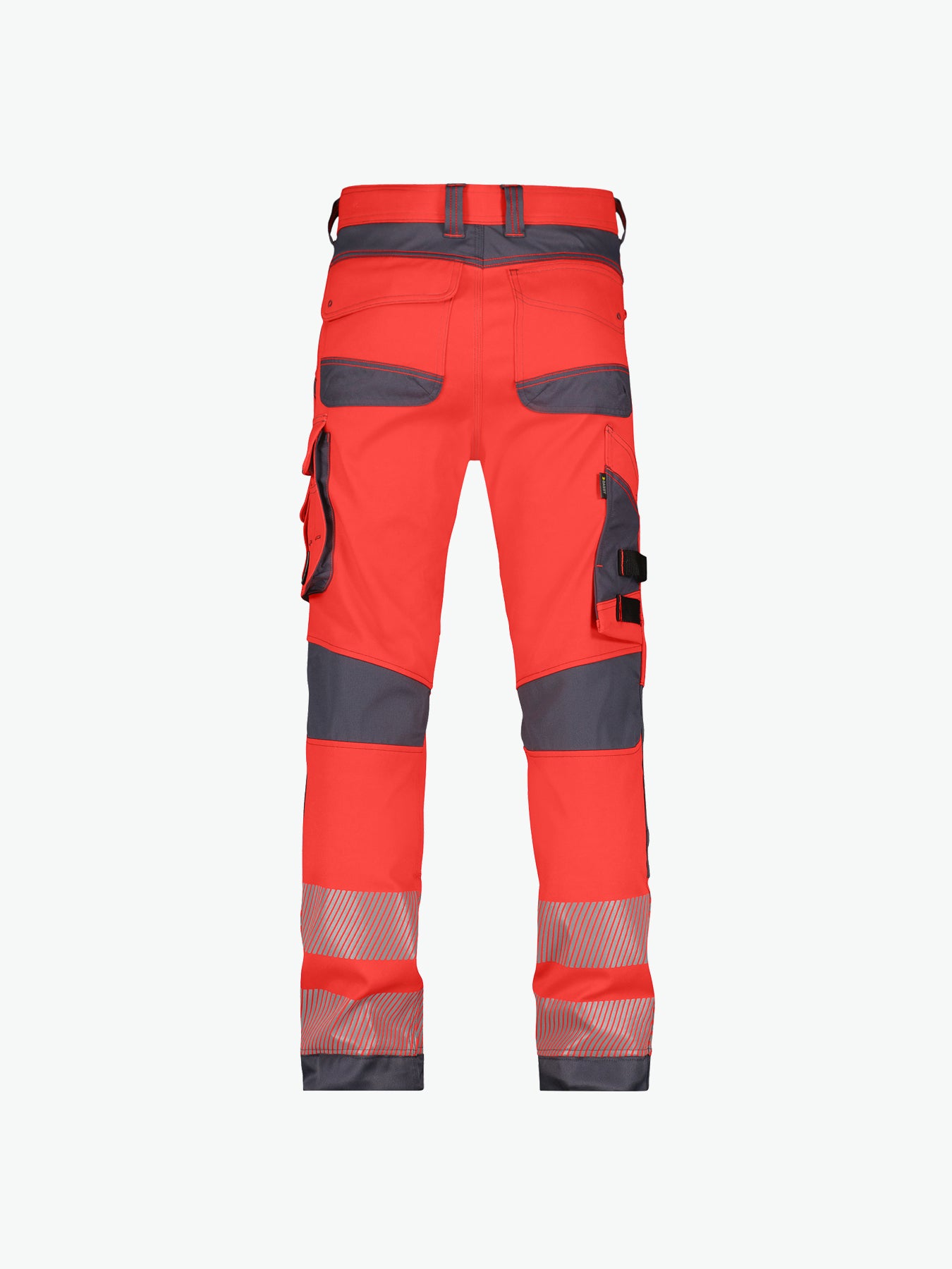 Dassy Aruba Stretch hogezichtbaarheidsbroek met kniezakken - Fluorood/Cementgrijs Werkbroek Dassy