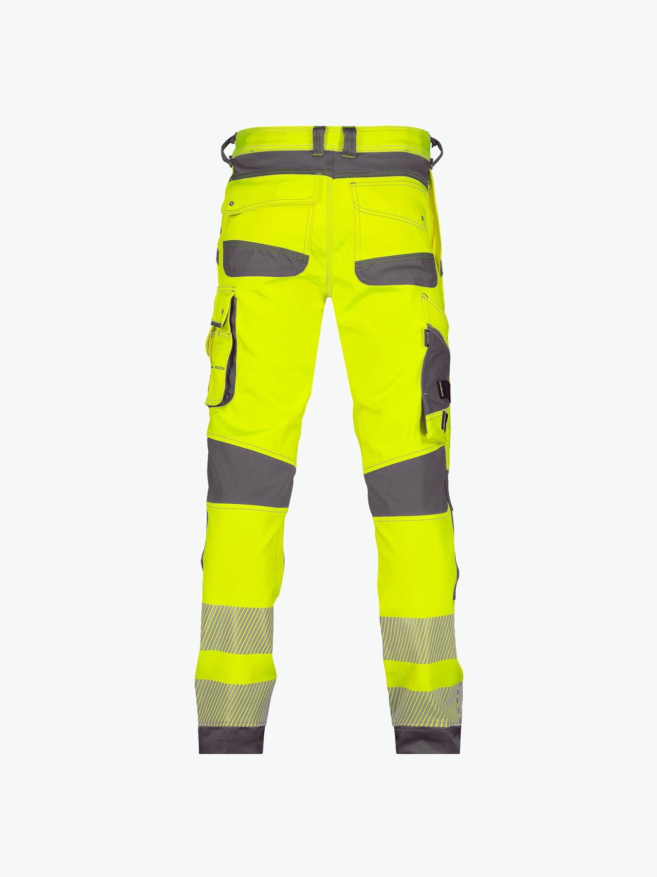 Dassy Aruba Stretch hogezichtbaarheidsbroek met kniezakken - Fluogeel/Cementgrijs Werkbroek Dassy