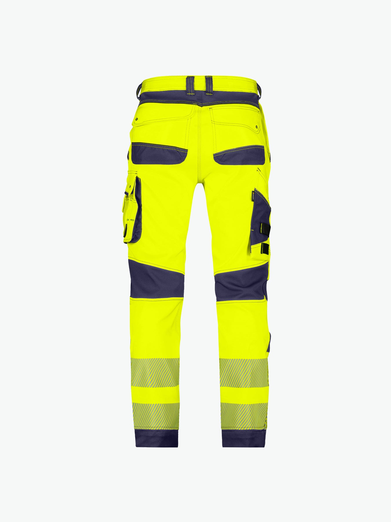 Dassy Aruba Stretch hogezichtbaarheidsbroek met kniezakken - Fluogeel/Marineblauw Werkbroek Dassy