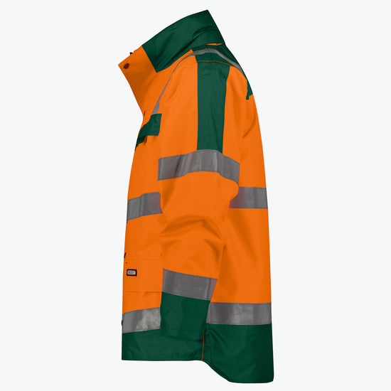 Dassy Atlantis Hogezichtbaarheidsparka - Fluo-Oranje/Flessengroen Werkjas HiVis Dassy