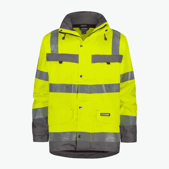 Dassy Atlantis Hogezichtbaarheidsparka - Fluogeel/Cementgrijs Werkjas HiVis Dassy