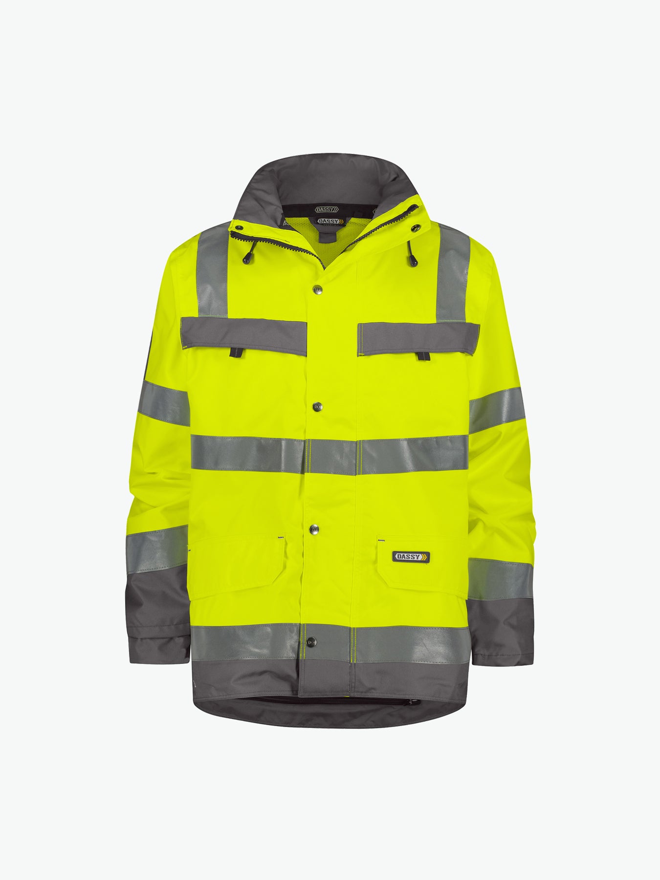 Dassy Atlantis Hogezichtbaarheidsparka - Fluogeel/Cementgrijs Werkjas HiVis Dassy