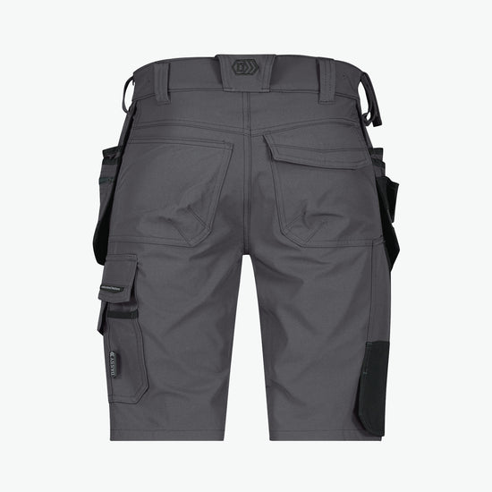 Dassy Aurax Holsterzakkenshort met stretch - Antracietgrijs/Zwart Korte Werkbroek Dassy