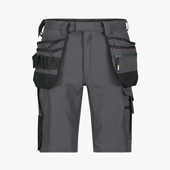 Dassy Aurax Holsterzakkenshort met stretch - Antracietgrijs/Zwart Korte Werkbroek Dassy