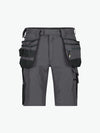 Dassy Aurax Holsterzakkenshort met stretch - Antracietgrijs/Zwart Korte Werkbroek Dassy