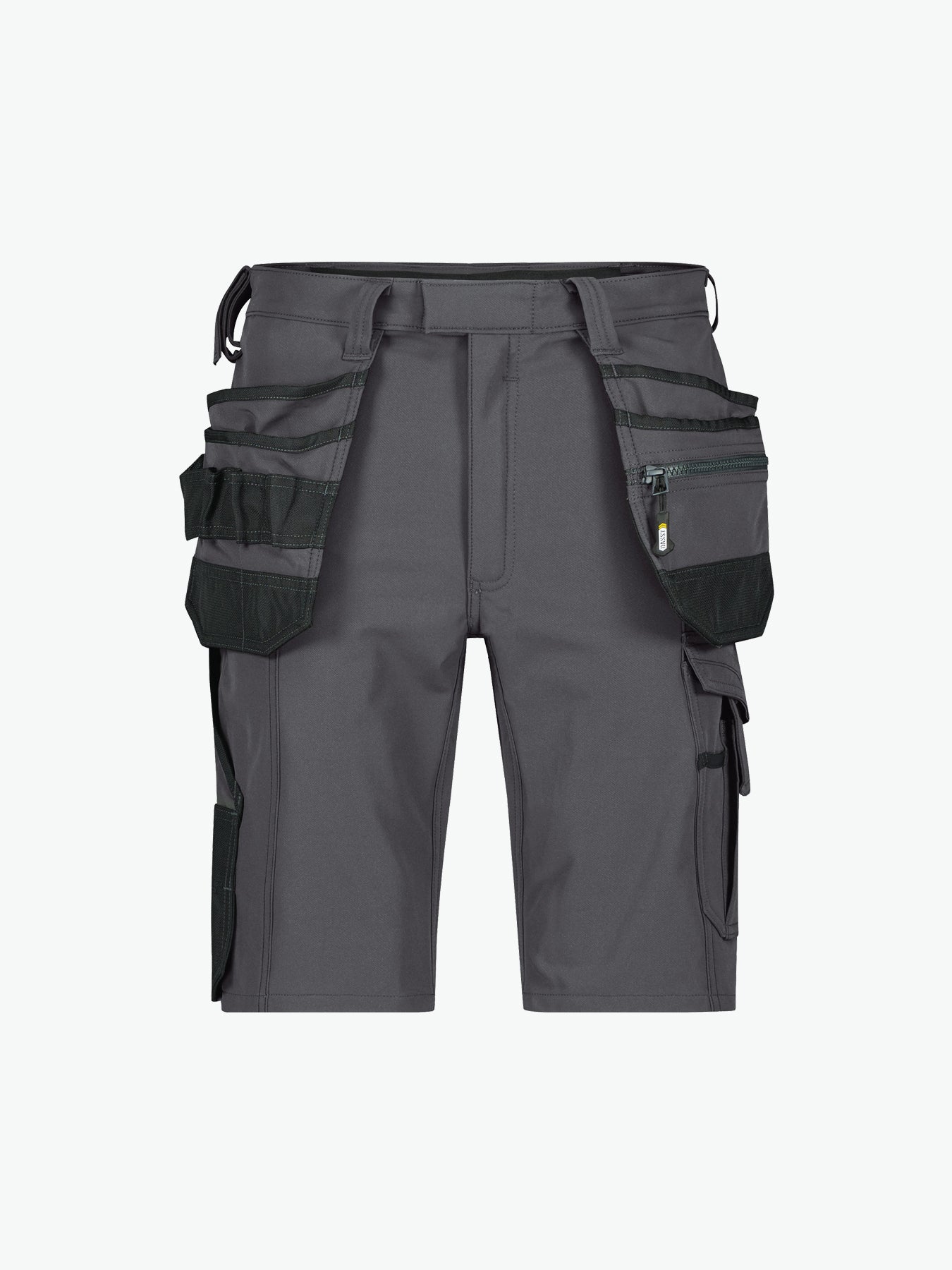 Dassy Aurax Holsterzakkenshort met stretch - Antracietgrijs/Zwart Korte Werkbroek Dassy