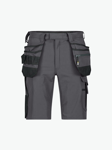 Dassy Aurax Holsterzakkenshort met stretch - Antracietgrijs/Zwart Korte Werkbroek Dassy