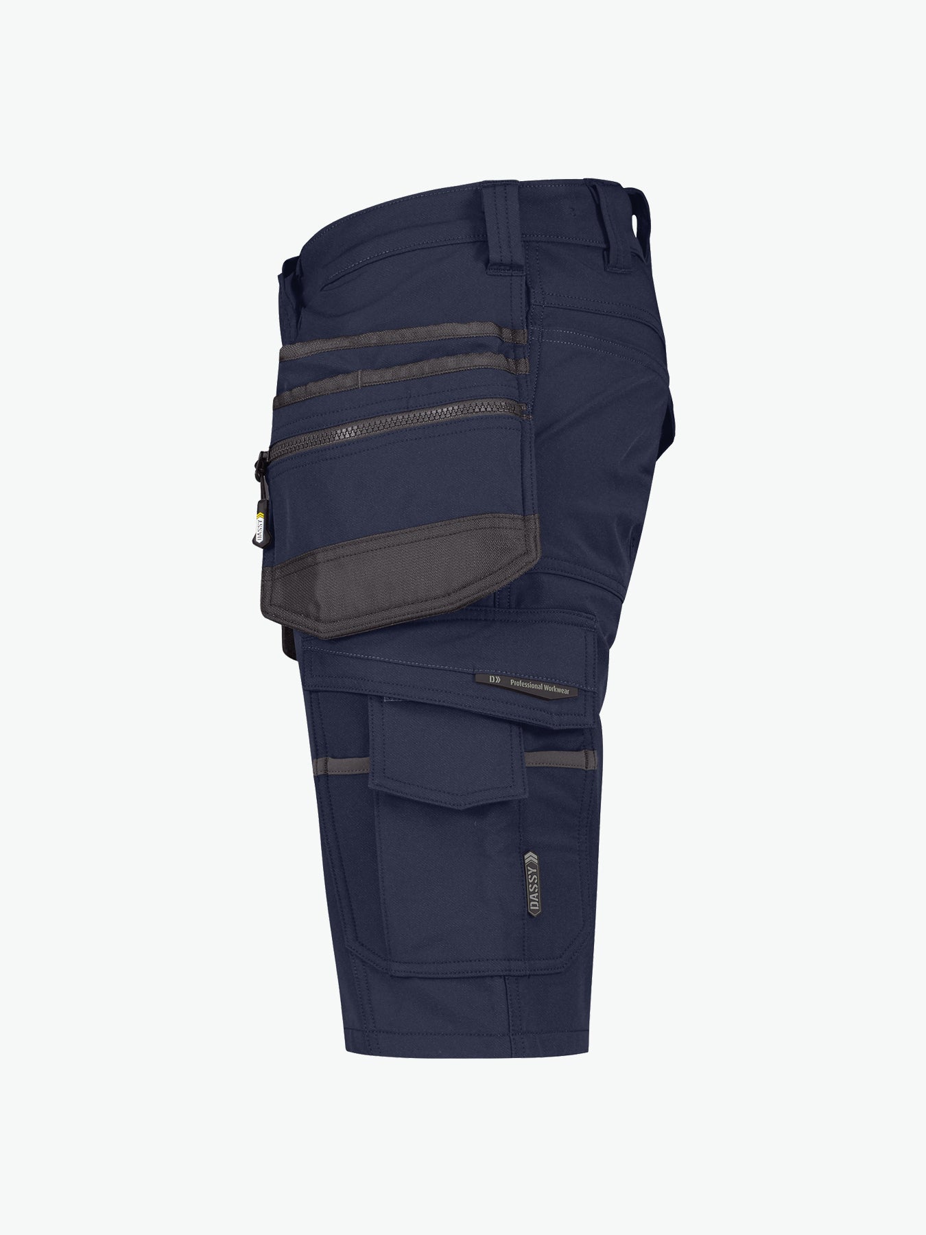 Dassy Aurax Holsterzakkenshort met stretch - Nachtblauw/Antracietgrijs Werkbroek Dassy