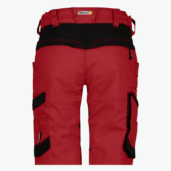 Dassy Axis Women Werkshort met stretch voor dames - Rood/Zwart Werkbroek Dames Dassy