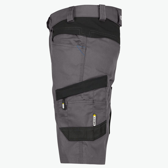Dassy Axis Werkshort met stretch - Antracietgrijs/Zwart Werkbroek Dassy