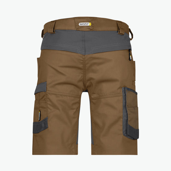 Dassy Axis Werkshort met stretch - Leembruin/Antracietgrijs Werkbroek Dassy