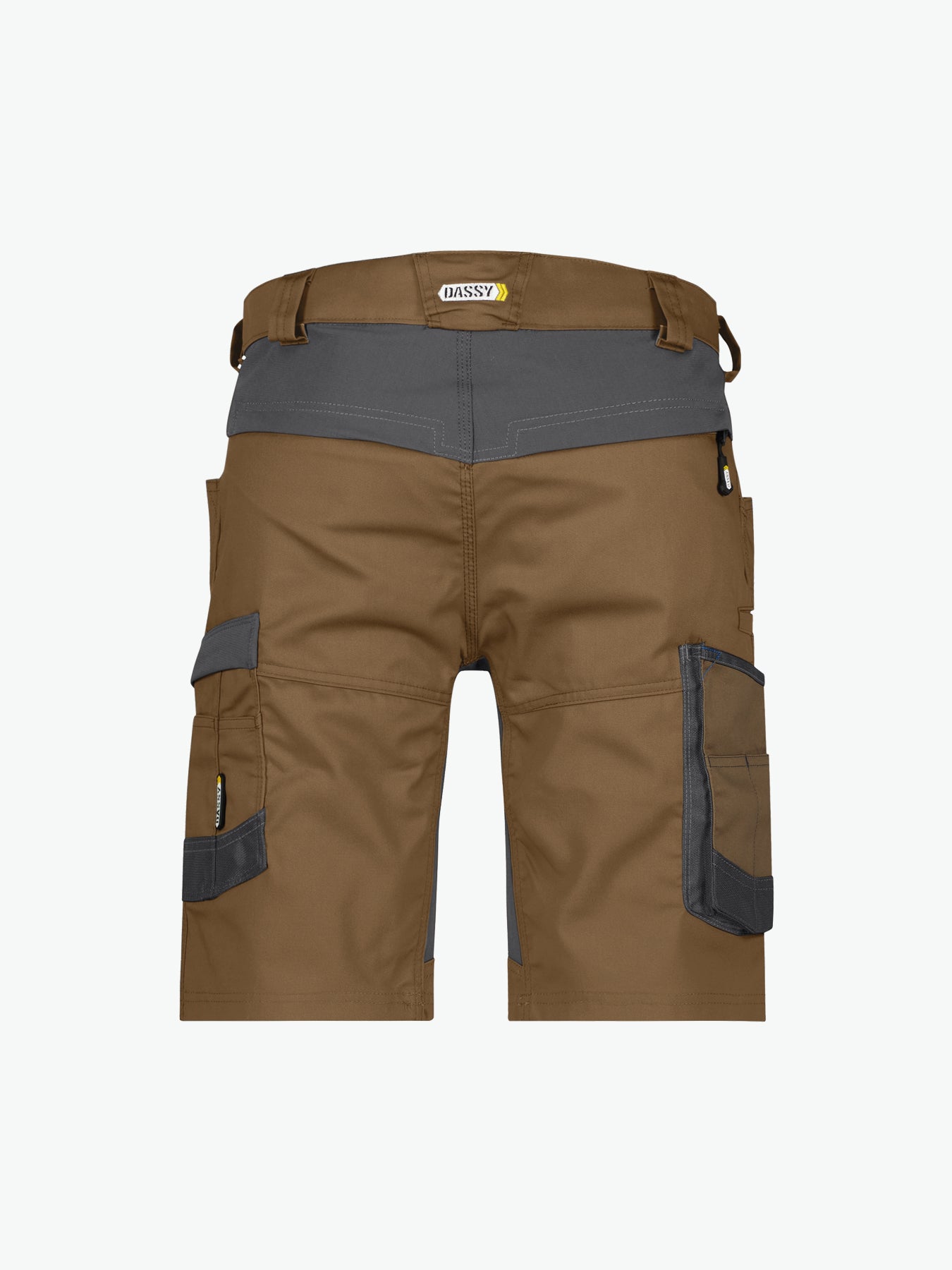 Dassy Axis Werkshort met stretch - Leembruin/Antracietgrijs Werkbroek Dassy