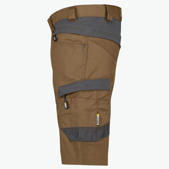 Dassy Axis Werkshort met stretch - Leembruin/Antracietgrijs Werkbroek Dassy