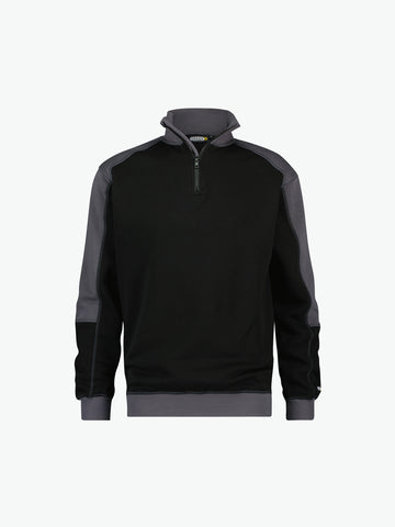 Dassy Basiel Tweekleurige sweater - Zwart/Cementgrijs Werksweater Dassy