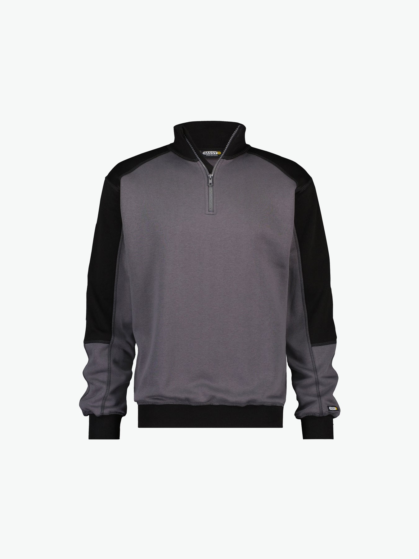 Dassy Basiel Tweekleurige sweater - Cementgrijs/Zwart Werksweater Dassy