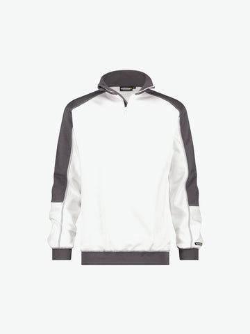 Dassy Basiel Tweekleurige sweater - Wit/Cementgrijs Werksweater Dassy