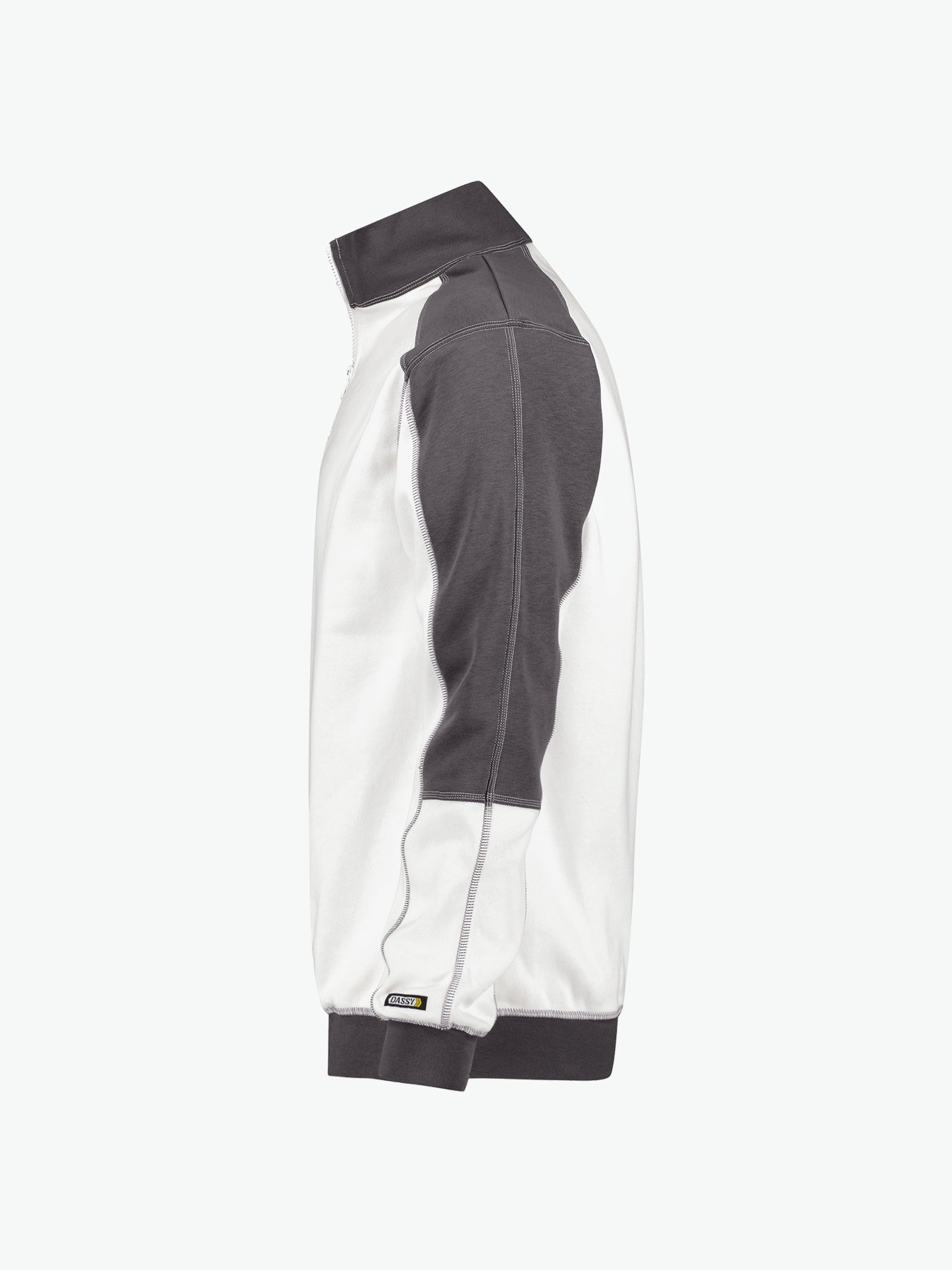 Dassy Basiel Tweekleurige sweater - Wit/Cementgrijs Werksweater Dassy