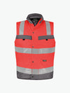 Dassy Bilbao Hogezichtbaarheidsbodywarmer - Fluorood/Cementgrijs Werkvest HiVis Dassy