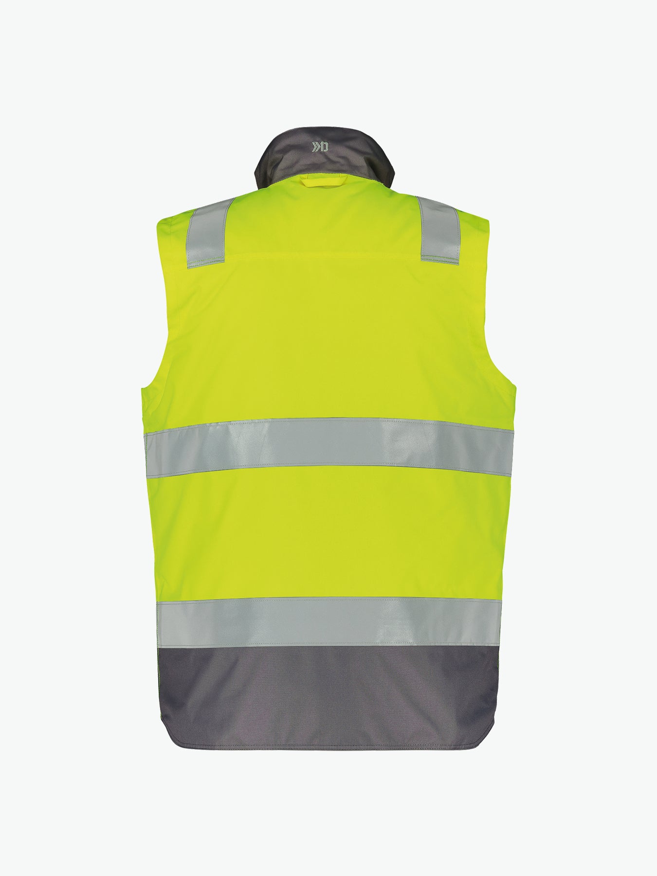 Dassy Bilbao Hogezichtbaarheidsbodywarmer - Fluogeel/Cementgrijs Werkvest HiVis Dassy