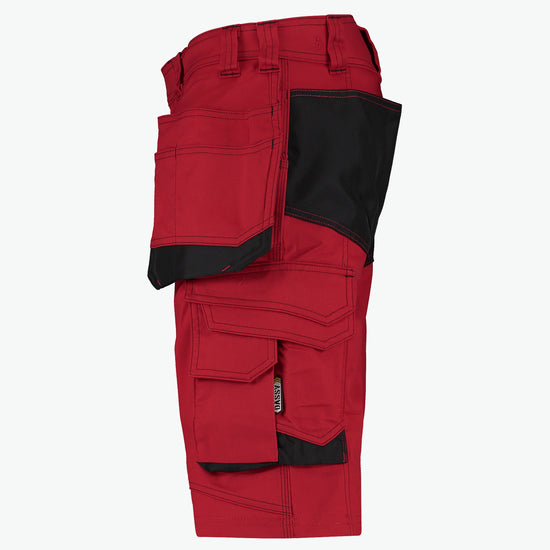 Dassy Bionic Holsterzakkenshort - Rood/Zwart Werkbroek Dassy