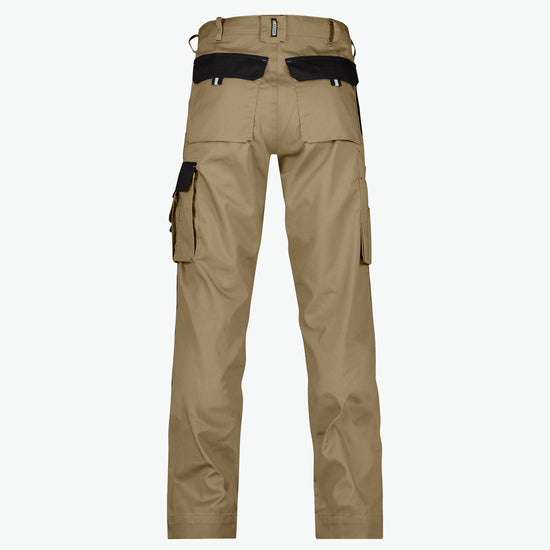 Dassy Boston Tweekleurige werkbroek met kniezakken - Beige/Zwart Werkbroek Dassy
