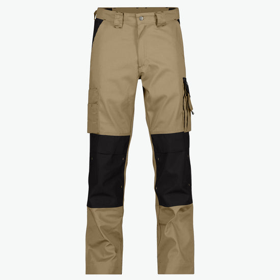 Dassy Boston Tweekleurige werkbroek met kniezakken - Beige/Zwart Werkbroek Dassy