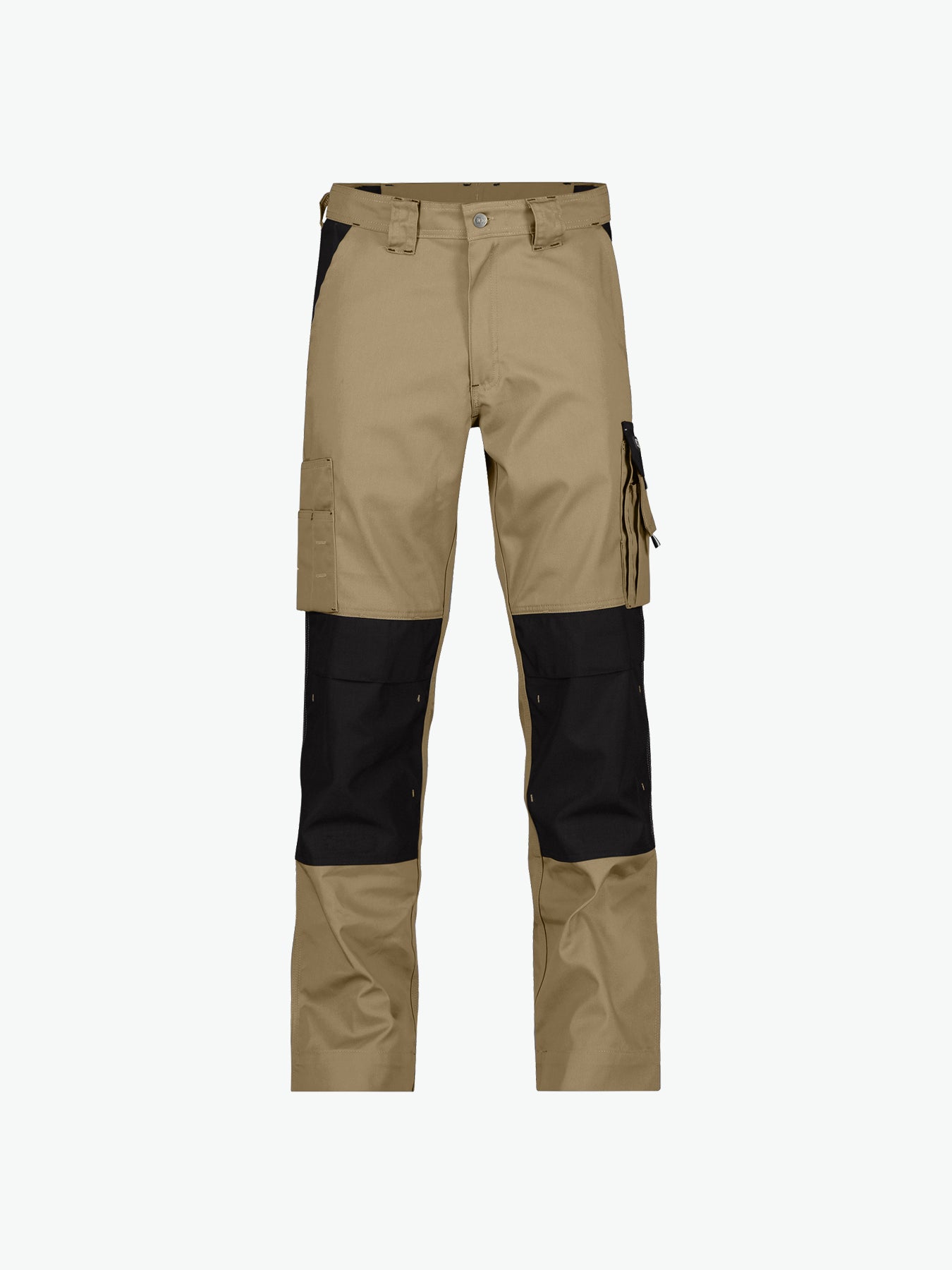 Dassy Boston Tweekleurige werkbroek met kniezakken - Beige/Zwart Werkbroek Dassy