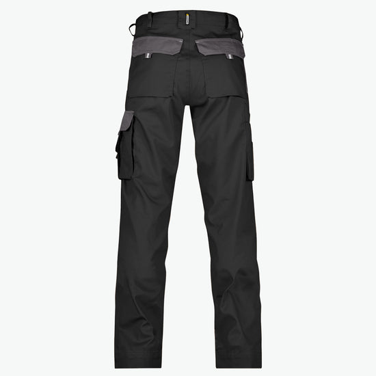 Dassy Boston Tweekleurige werkbroek met kniezakken - Zwart/Cementgrijs Werkbroek Dassy