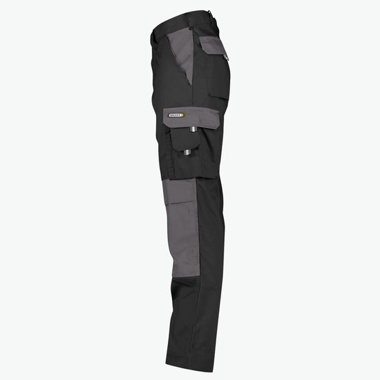 Dassy Boston Tweekleurige werkbroek met kniezakken - Zwart/Cementgrijs Werkbroek Dassy