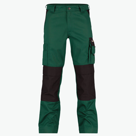Dassy Boston Tweekleurige werkbroek met kniezakken - Flessengroen/Zwart Werkbroek Dassy