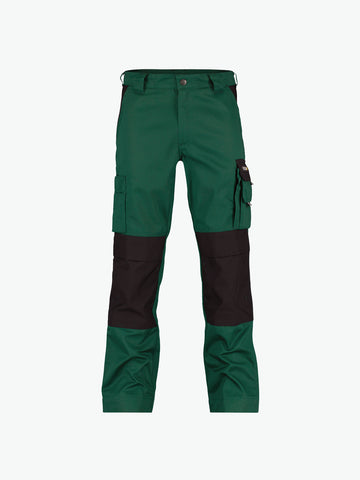 Dassy Boston Tweekleurige werkbroek met kniezakken - Flessengroen/Zwart Werkbroek Dassy
