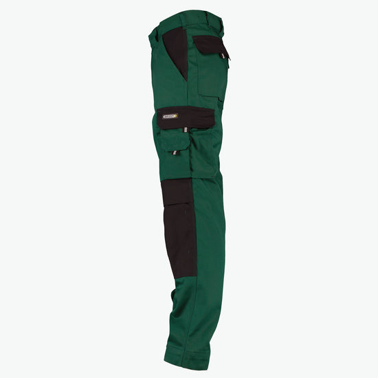 Dassy Boston Tweekleurige werkbroek met kniezakken - Flessengroen/Zwart Werkbroek Dassy