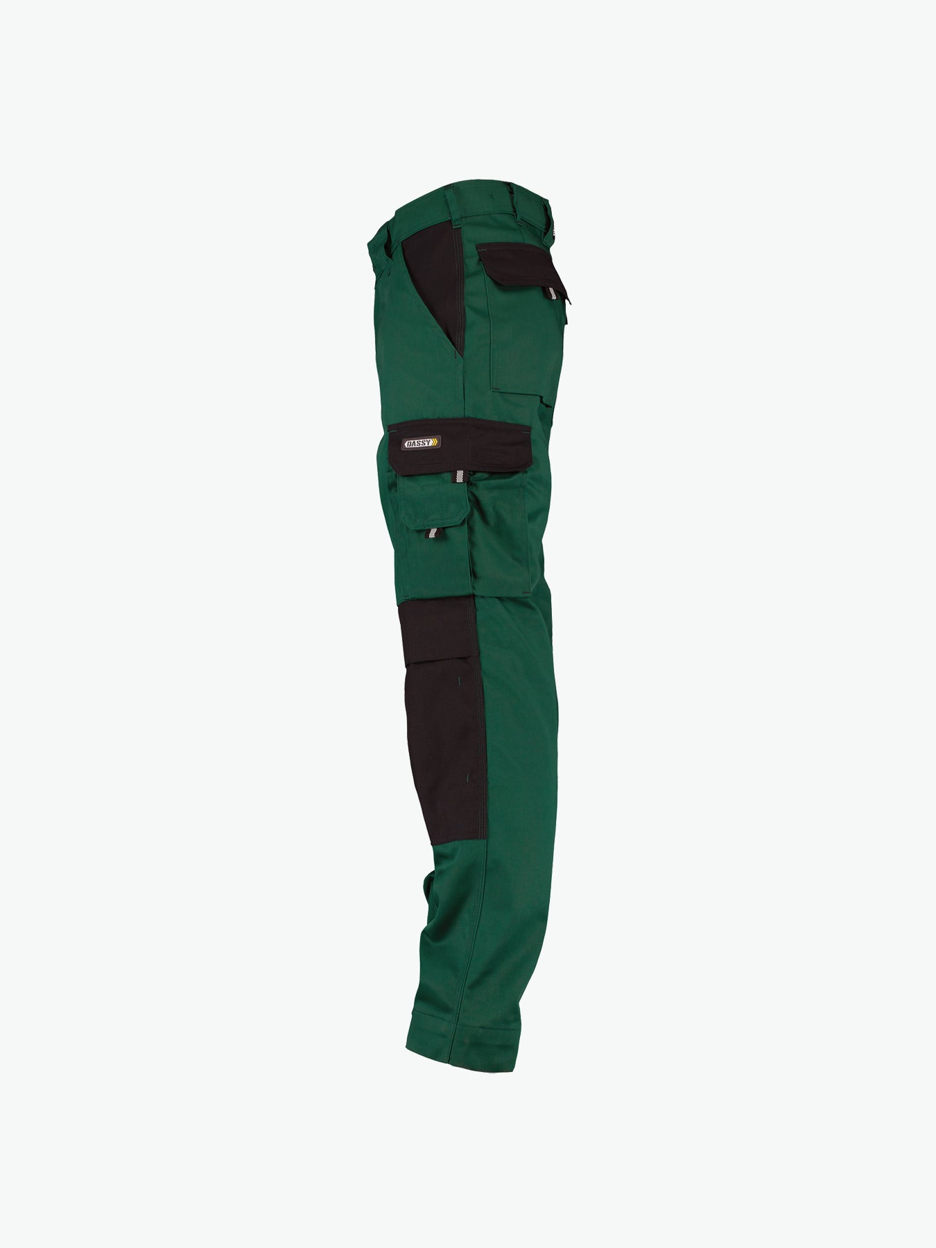 Dassy Boston Tweekleurige werkbroek met kniezakken - Flessengroen/Zwart Werkbroek Dassy