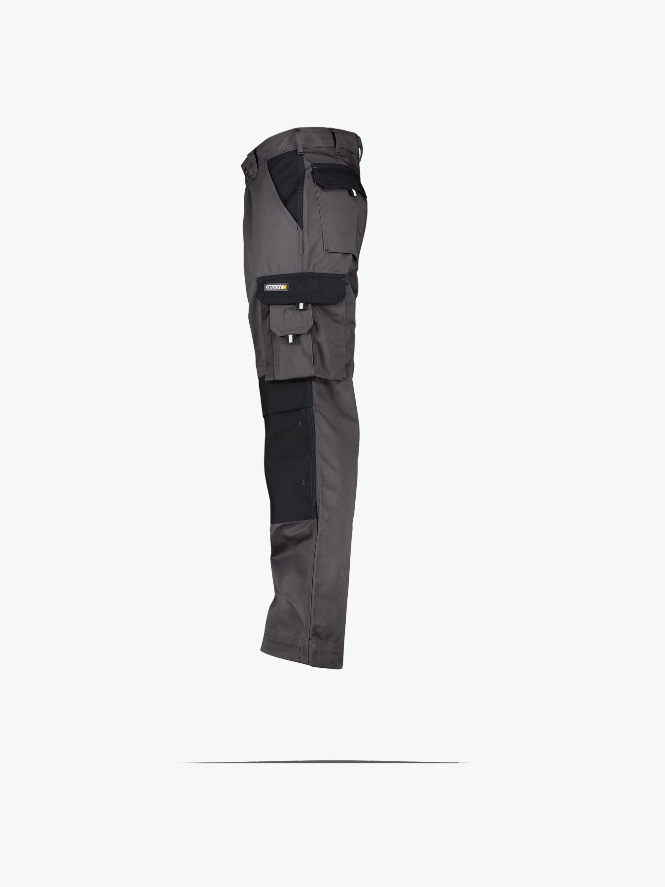 Dassy Boston Tweekleurige werkbroek met kniezakken - Cementgrijs/Zwart Werkbroek Dassy