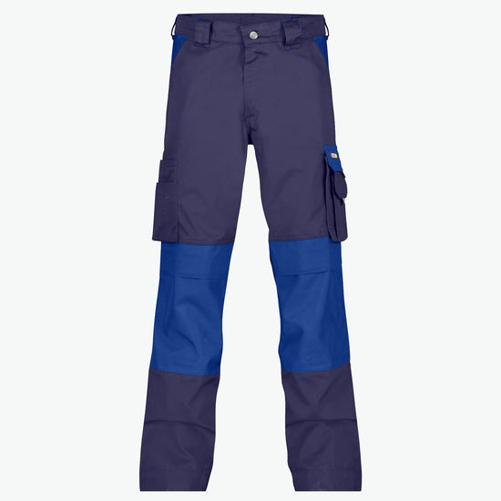 Dassy Boston Tweekleurige werkbroek met kniezakken - Marineblauw/Korenblauw Werkbroek Dassy