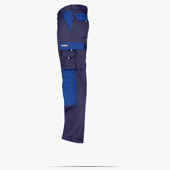 Dassy Boston Tweekleurige werkbroek met kniezakken - Marineblauw/Korenblauw Werkbroek Dassy