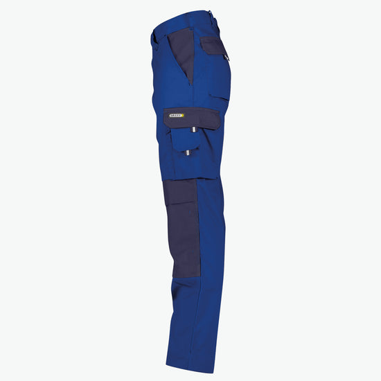 Dassy Boston Tweekleurige werkbroek met kniezakken - Korenblauw/Marineblauw Werkbroek Dassy