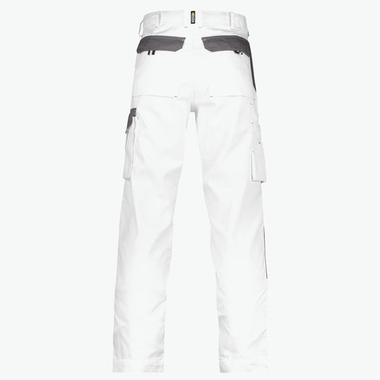 Dassy Boston Tweekleurige werkbroek met kniezakken - Wit/Cementgrijs Werkbroek Dassy