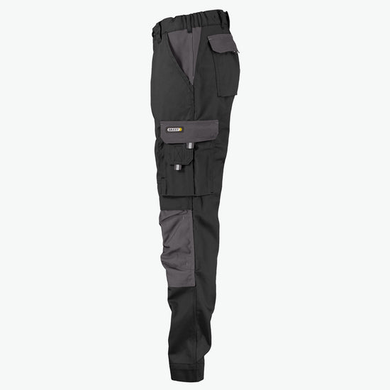Dassy Boston Women Tweekleurige werkbroek met kniezakken voor dames - Zwart/Cementgrijs Werkbroek Dassy