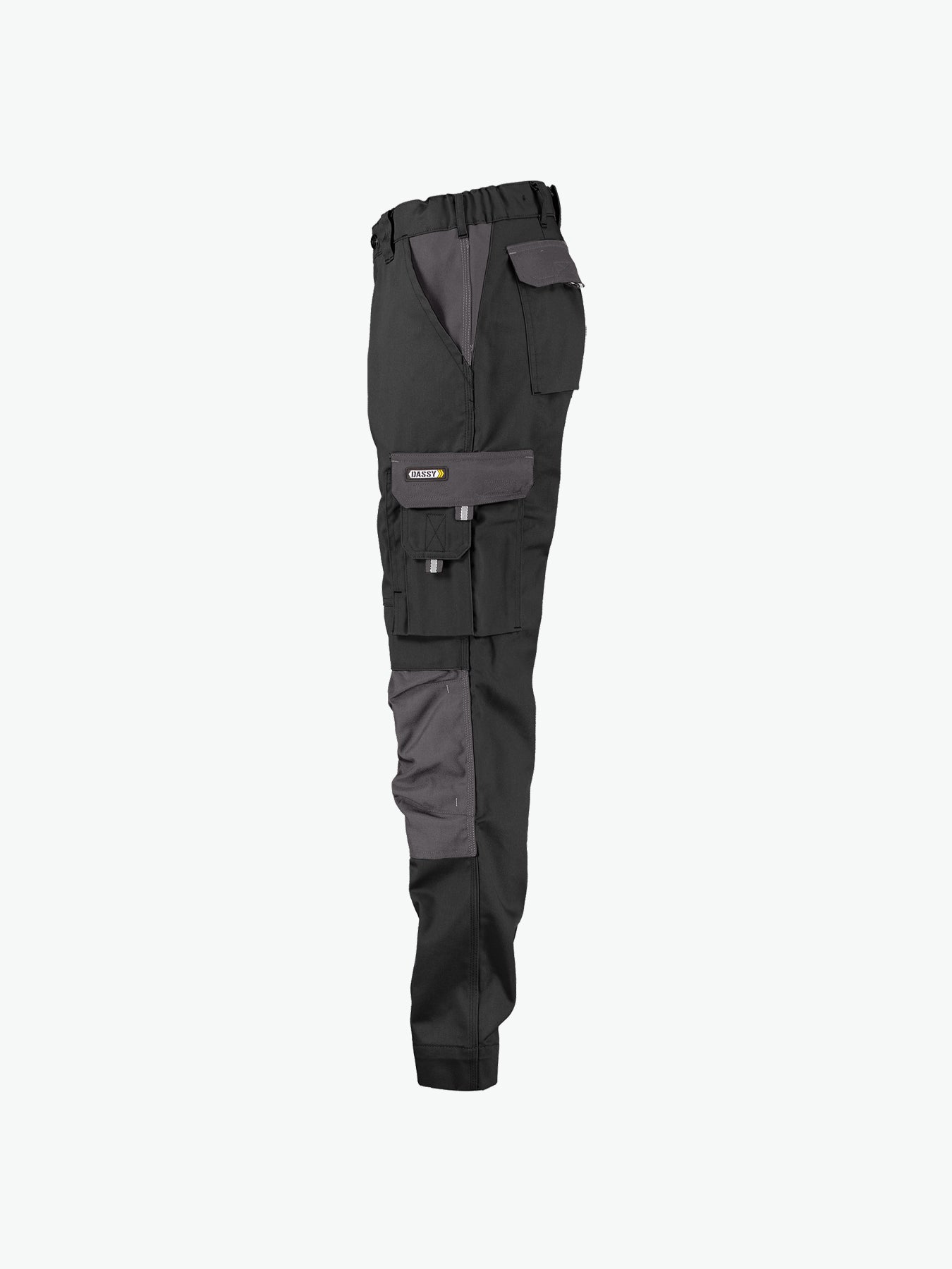 Dassy Boston Women Tweekleurige werkbroek met kniezakken voor dames - Zwart/Cementgrijs Werkbroek Dassy