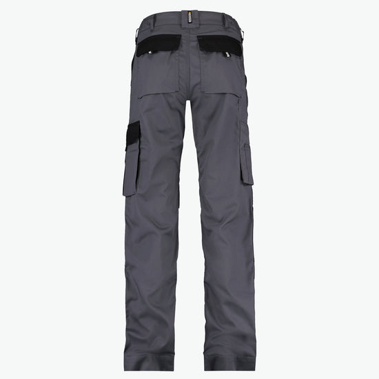 Dassy Boston Women Tweekleurige werkbroek met kniezakken voor dames - Cementgrijs/Zwart Werkbroek Dames Dassy