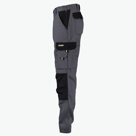 Dassy Boston Women Tweekleurige werkbroek met kniezakken voor dames - Cementgrijs/Zwart Werkbroek Dames Dassy