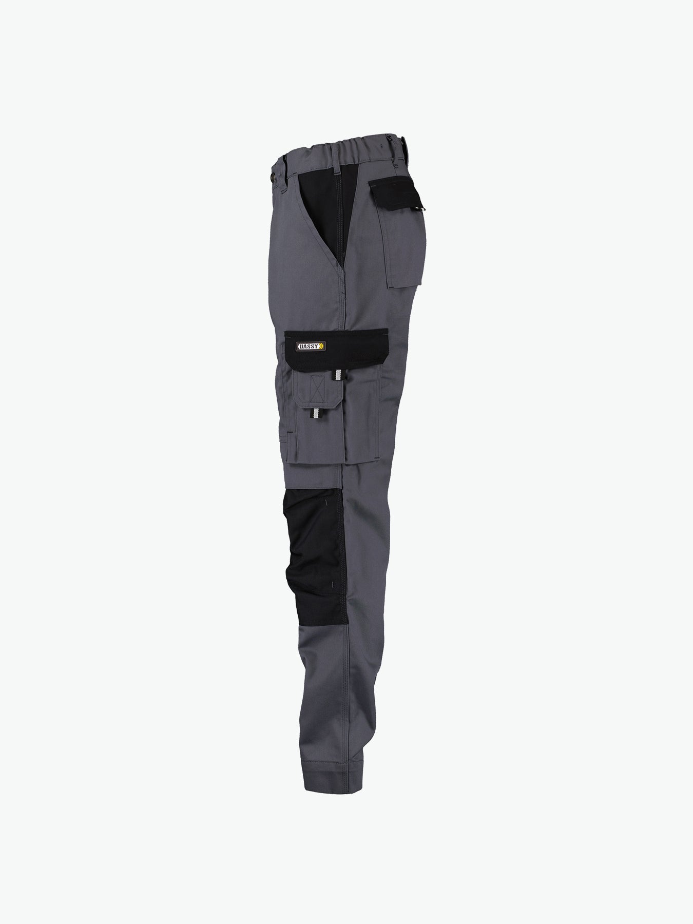 Dassy Boston Women Tweekleurige werkbroek met kniezakken voor dames - Cementgrijs/Zwart Werkbroek Dames Dassy