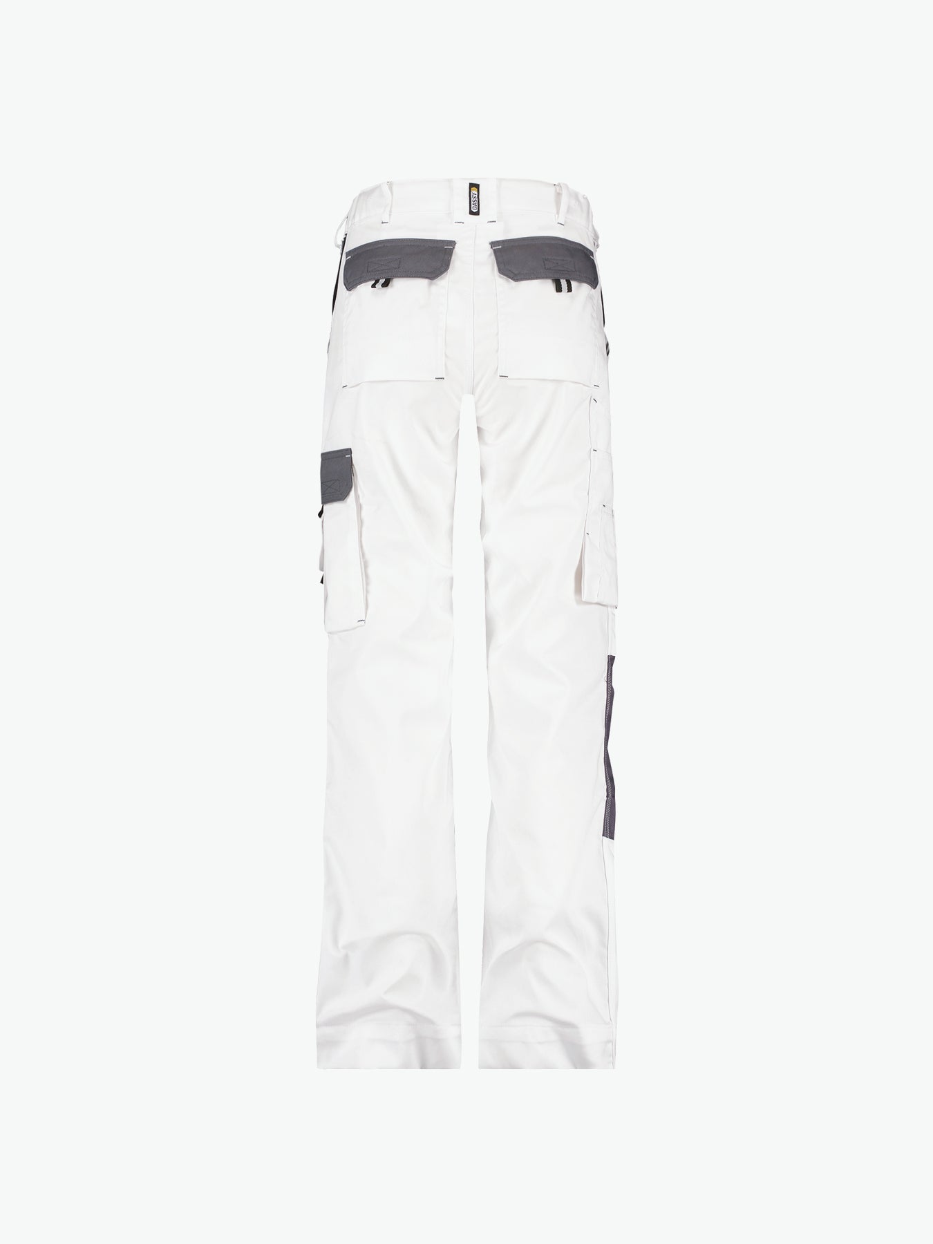 Dassy Boston Women Tweekleurige werkbroek met kniezakken voor dames - Wit/Cementgrijs Werkbroek Dames Dassy