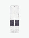 Dassy Boston Women Tweekleurige werkbroek met kniezakken voor dames - Wit/Cementgrijs Werkbroek Dames Dassy
